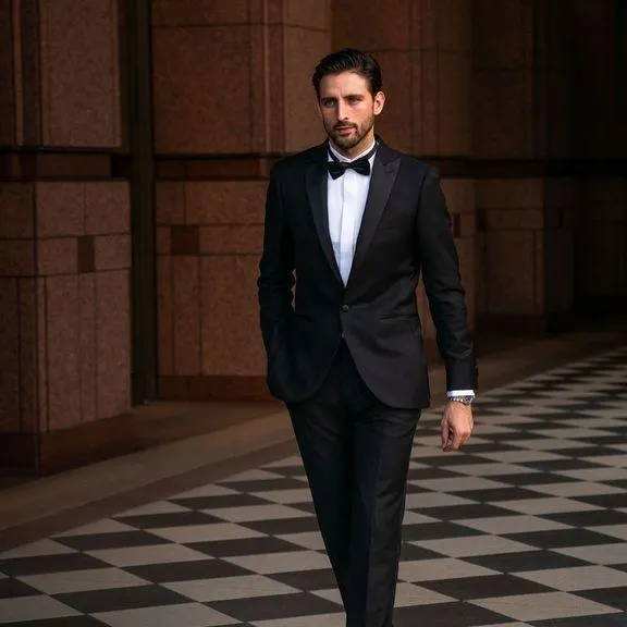 Black two-piece tuxedo