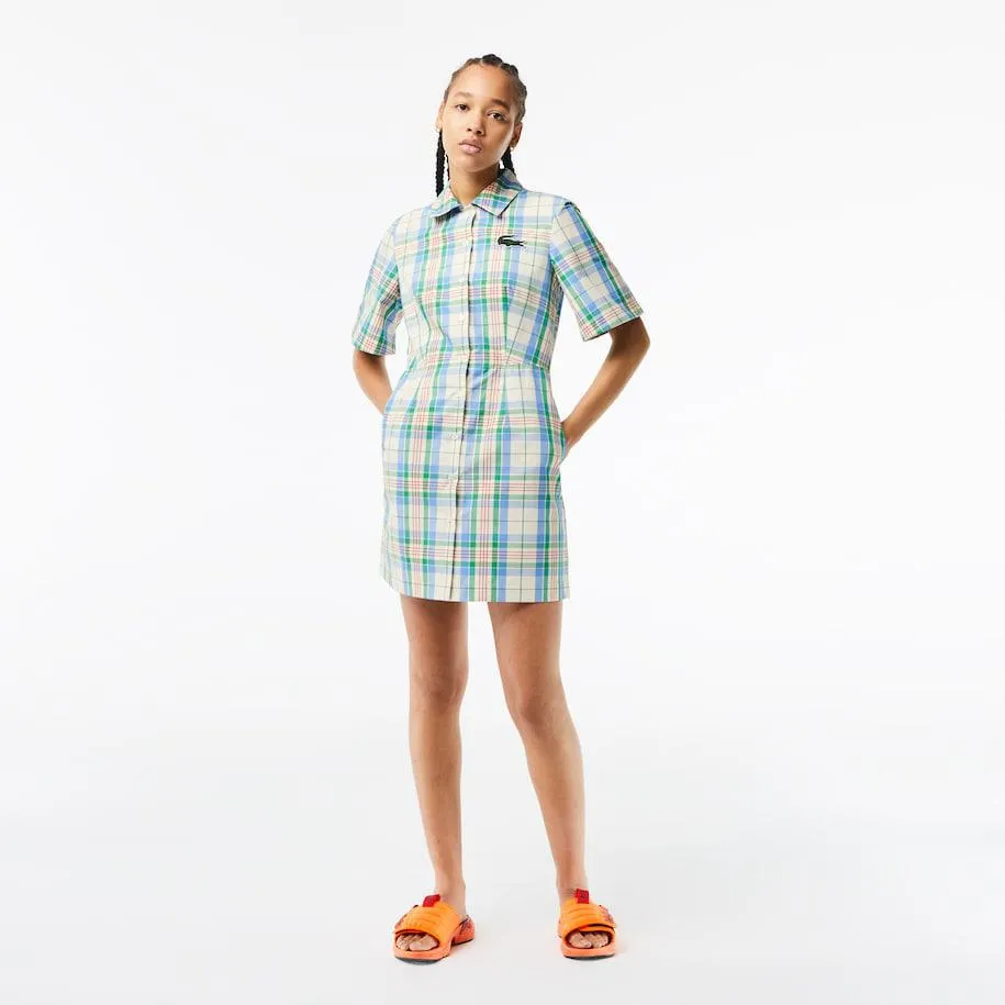 Women’s Lacoste Cotton Blend Checkerboard Dress