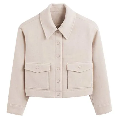 Short Press-Stud Coat