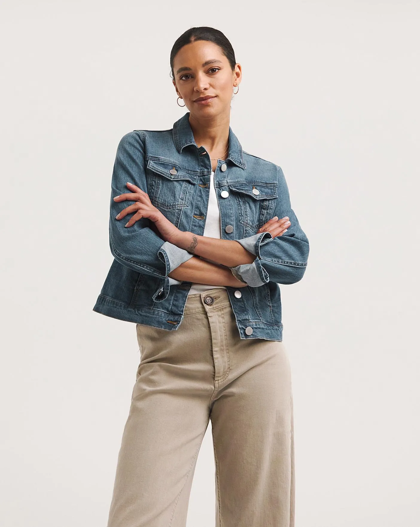 Mid Blue Western Denim Jacket