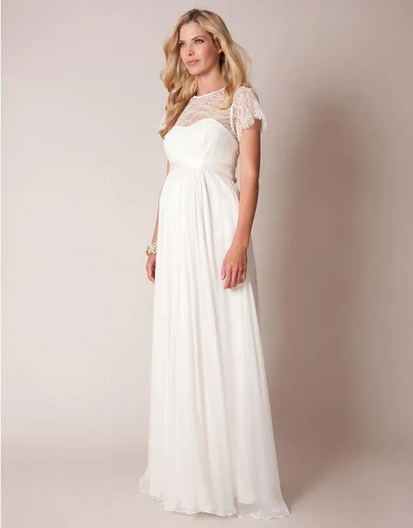 Ivory Lace & Silk Maternity Gown