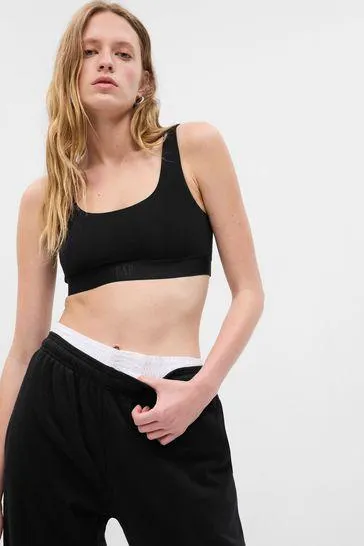 Organic Stretch Cotton Logo Bralette