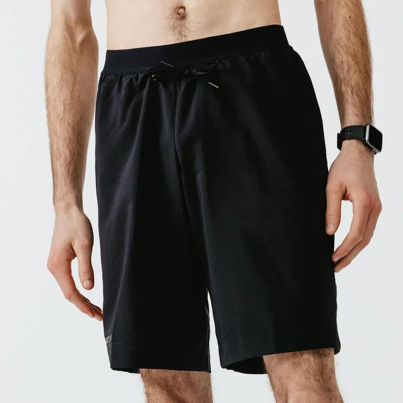 Kalenji Dry+ Men's Running 2-in-1 Shorts With Boxer - Black