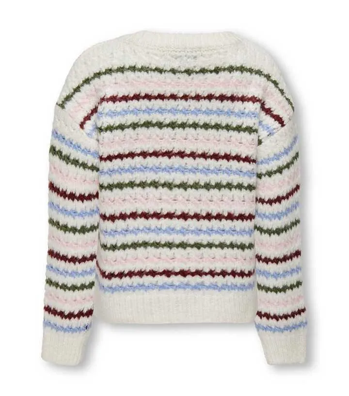 KIDS ONLY White Stripe Knit Jumper