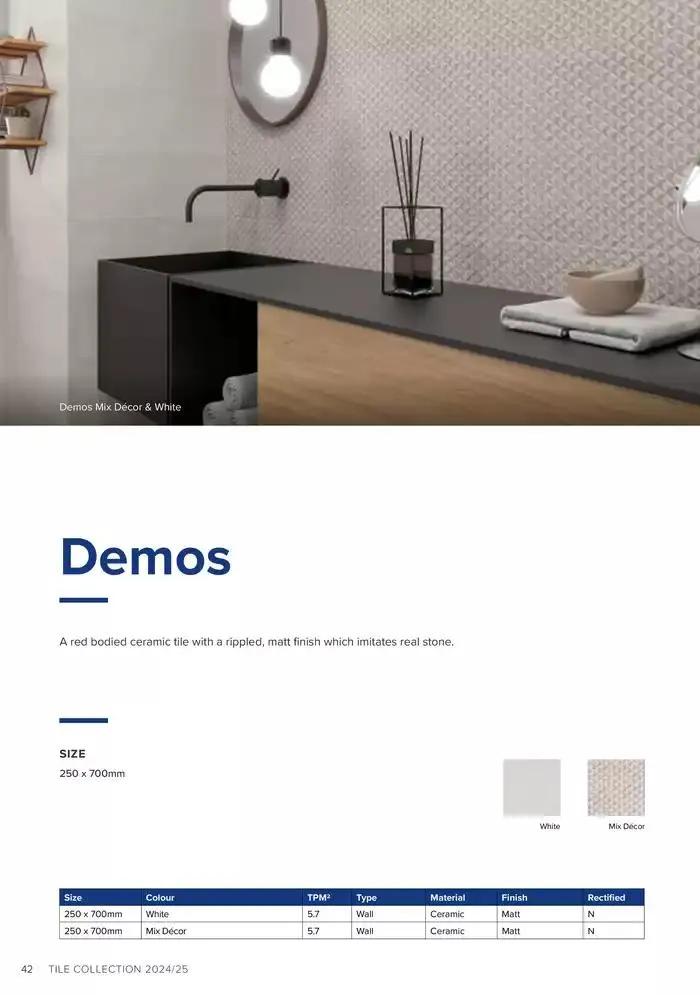 Tile Collection  from 14 January to 31 May 2025 - Catalogue Page 42