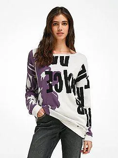 Round neck jumper in 100% cotton