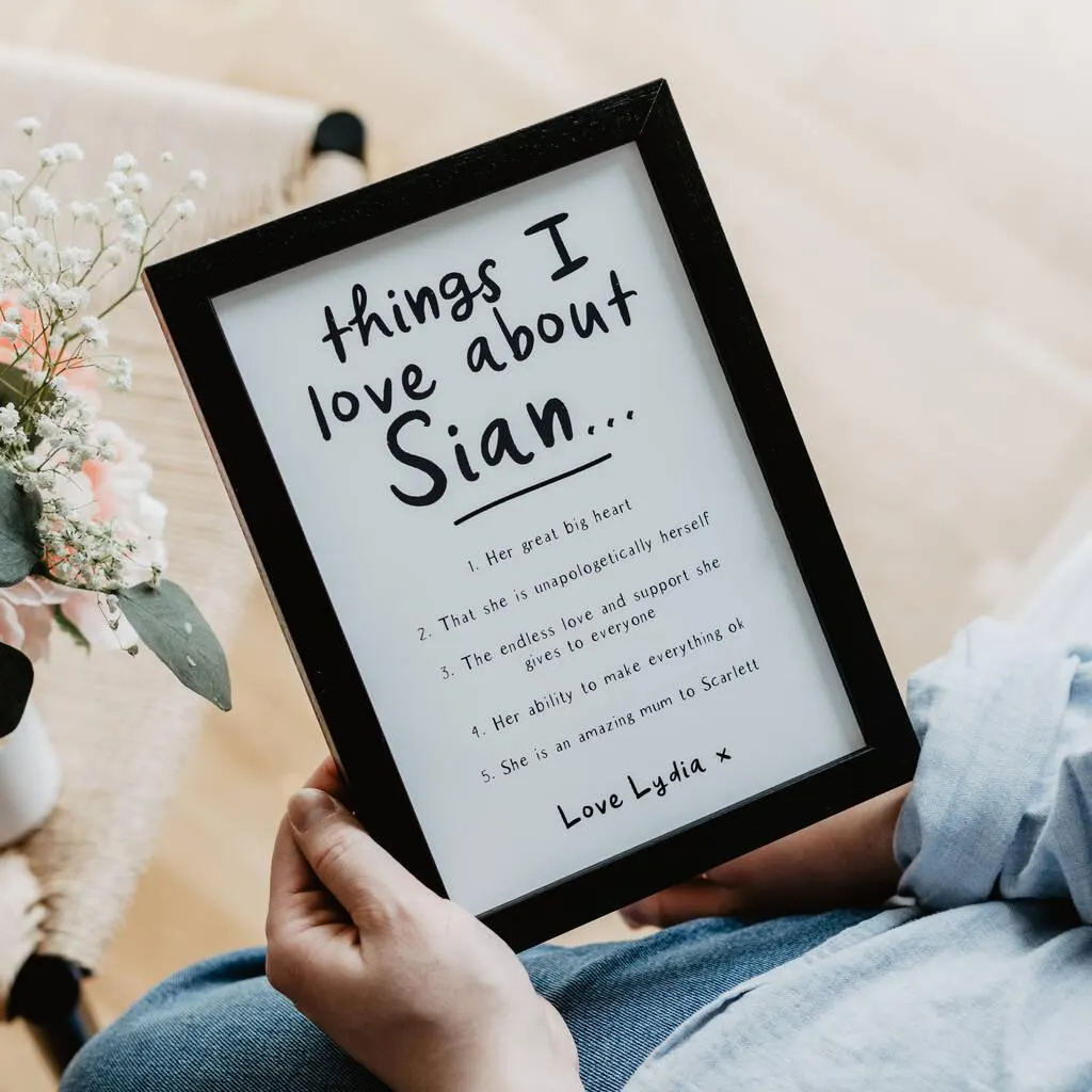 Personalised 'Things We Love About' Our Friend Print