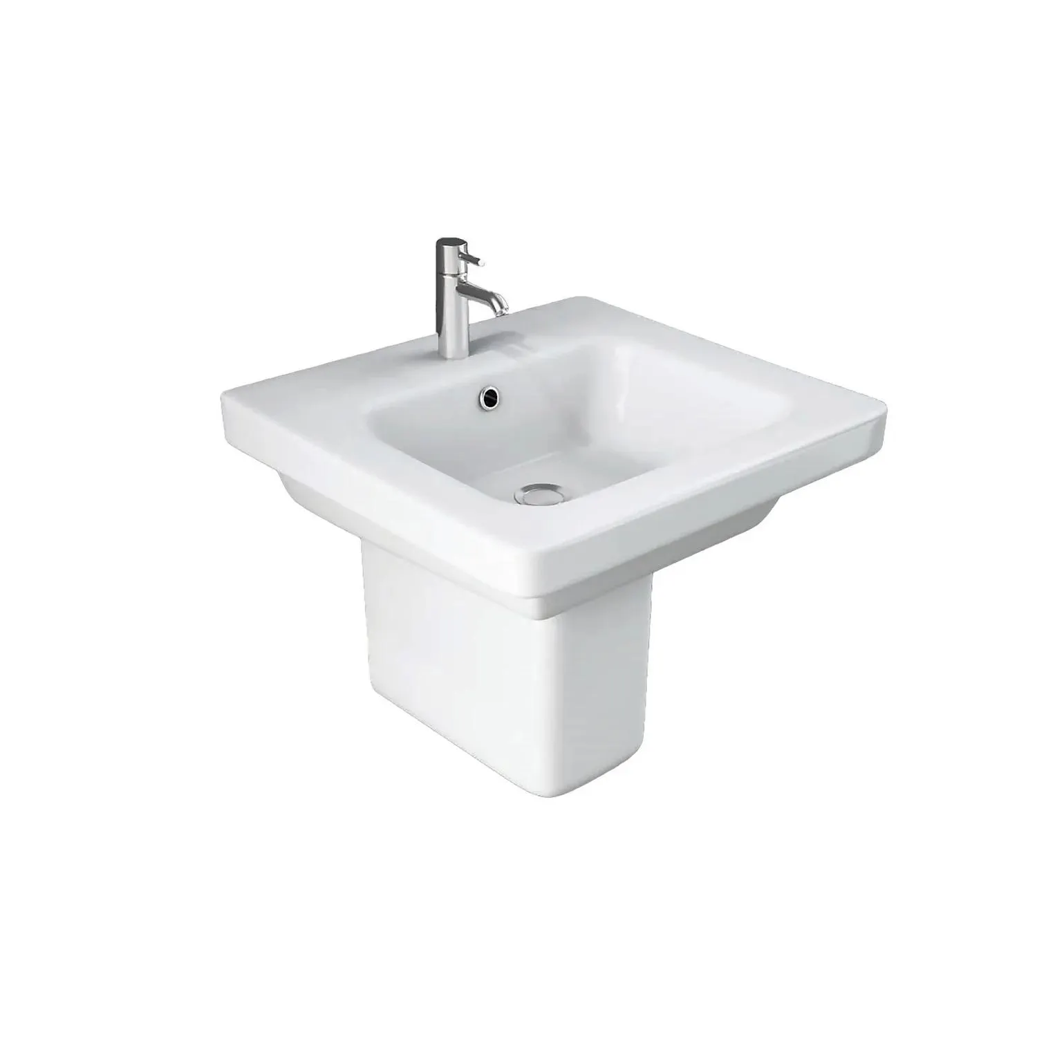 Bathstore Falcon 500mm White Basin and Semi Pedestal