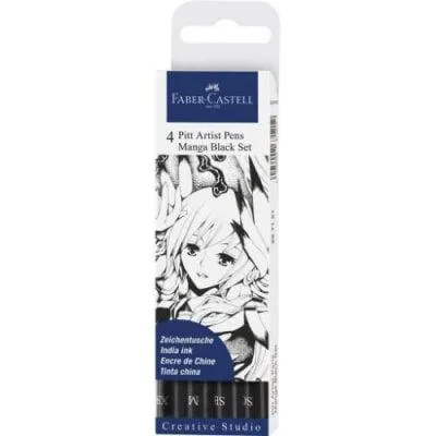 Faber Castell Pitt Artist Pens Manga 4 Pack