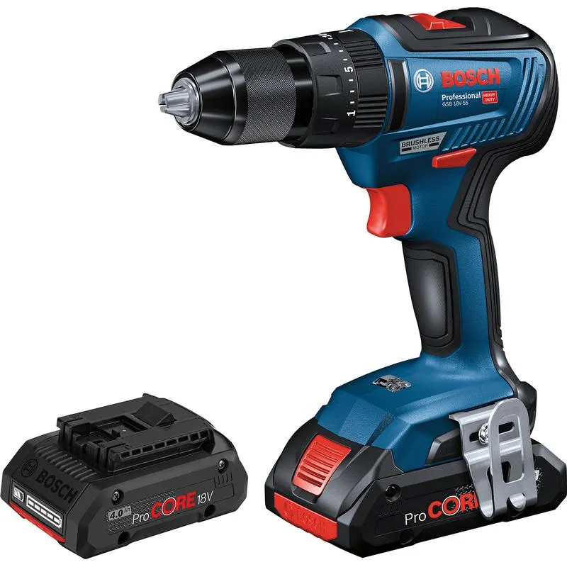 Bosch 18V Brushless Combi Drill 2 x 4.0Ah ProCORE