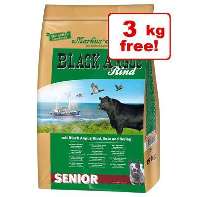 15kg Markus Mühle Black Angus Senior Dry Dog Food - 12kg + 3kg Free!*