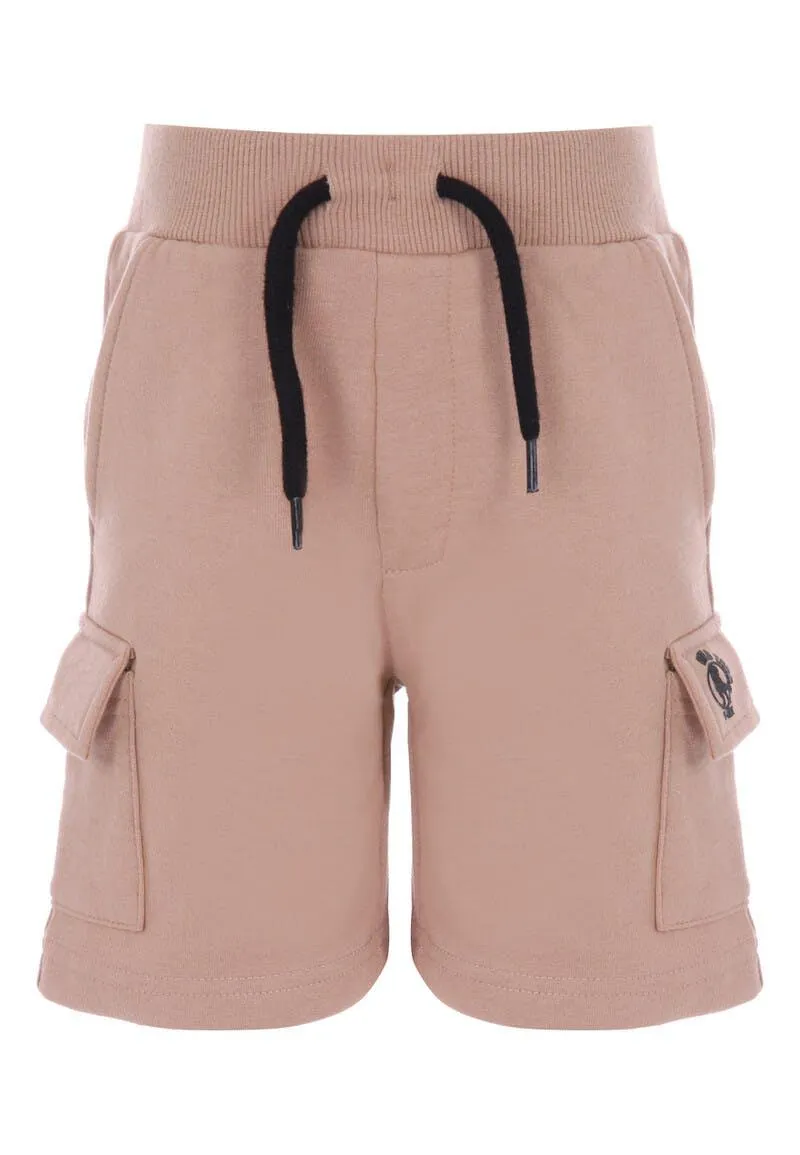 Younger Boys Tan Cargo Shorts with Pockets
