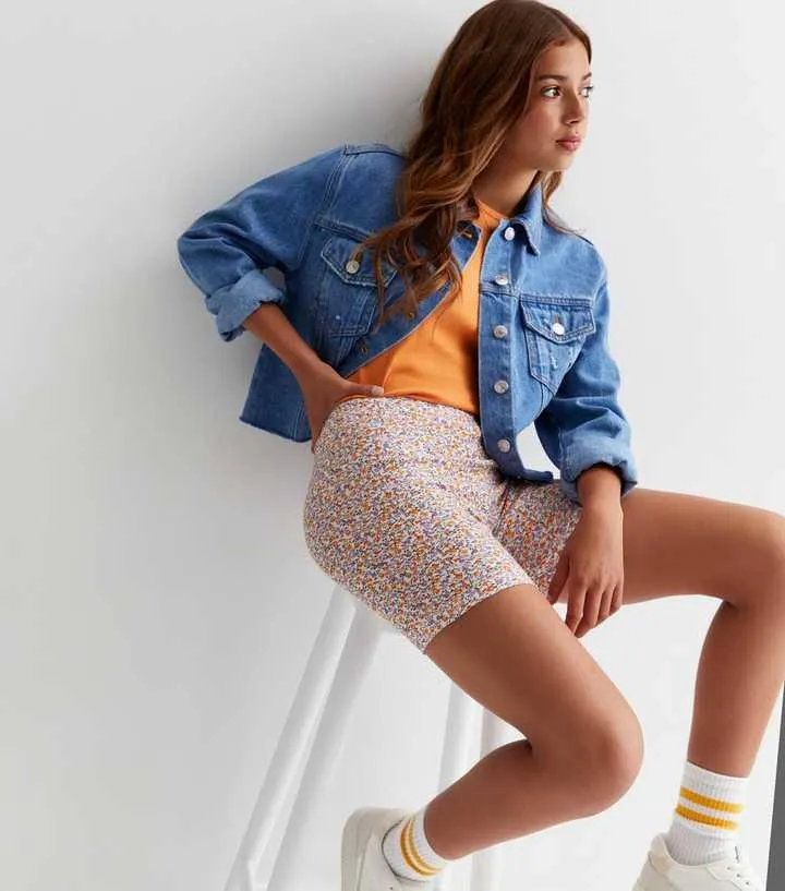 Name It White Ditsy Floral Cycling Shorts