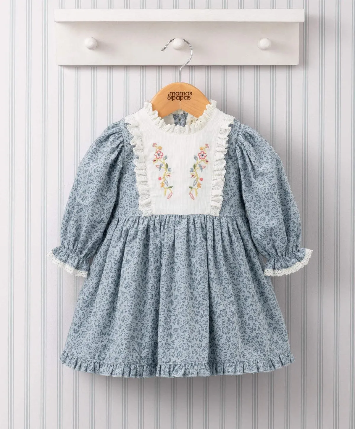 Laura Ashley Embroidered Bib Dress