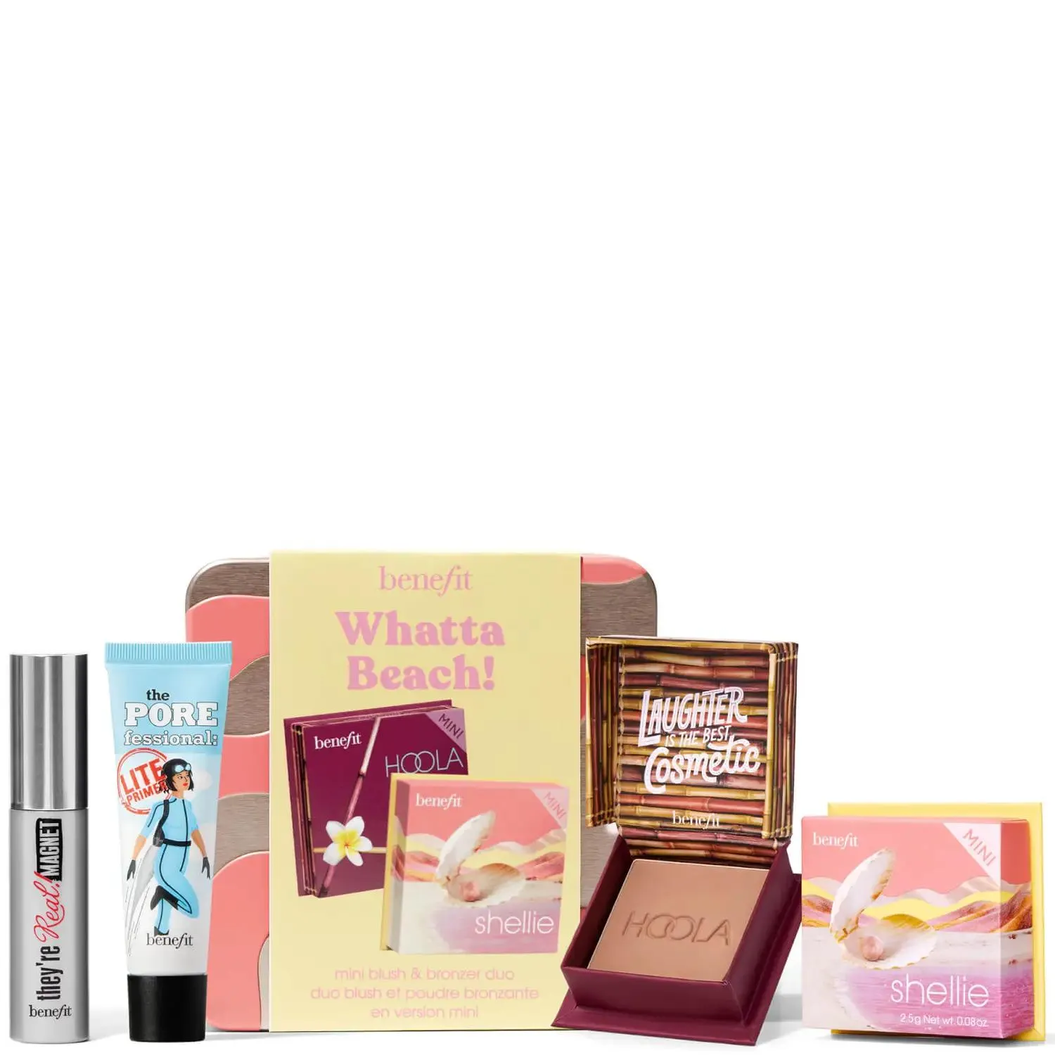 benefit Whatta Beach Hoola Bronzer and Blush Gift Set, They're Real Magnet Mascara + POREfessional Lite Primer (Worth £43.73)