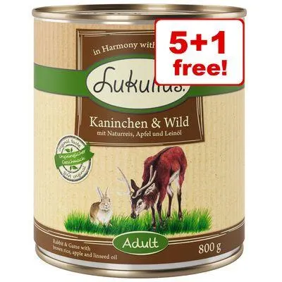 6 x 800g Lukullus Natural Wet Dog Food - 5 + 1 Free!*