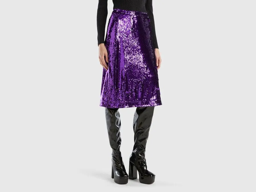 Midi skirt with sequins