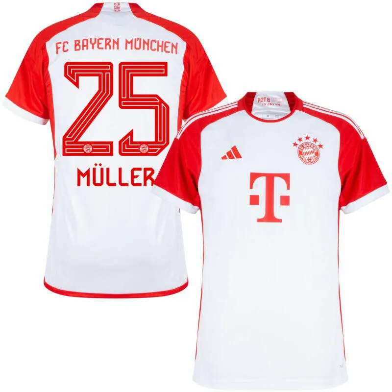 adidas Bayern Munich Home Müller 25 Shirt 2023-2024 (Official Printing)