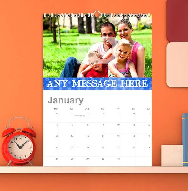 Dotty Photo & Text Personalised Calendar