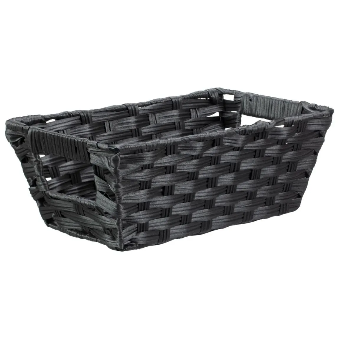 Rectangular Woven Basket - Charcoal