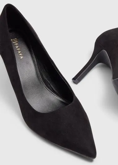Black Court Point Heels - Size 4