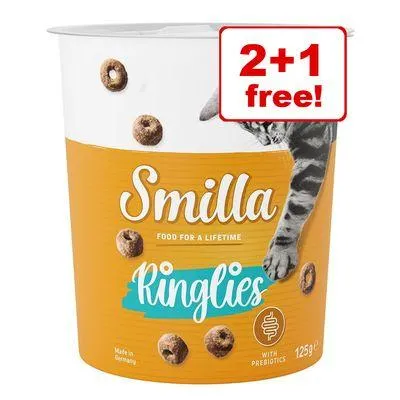 3 x 125g Smilla Cat Snacks – 2 + 1 Free!*