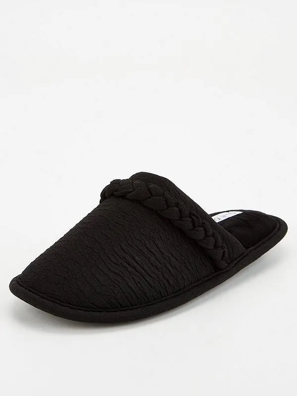 Crinkle Lait Mule Slipper