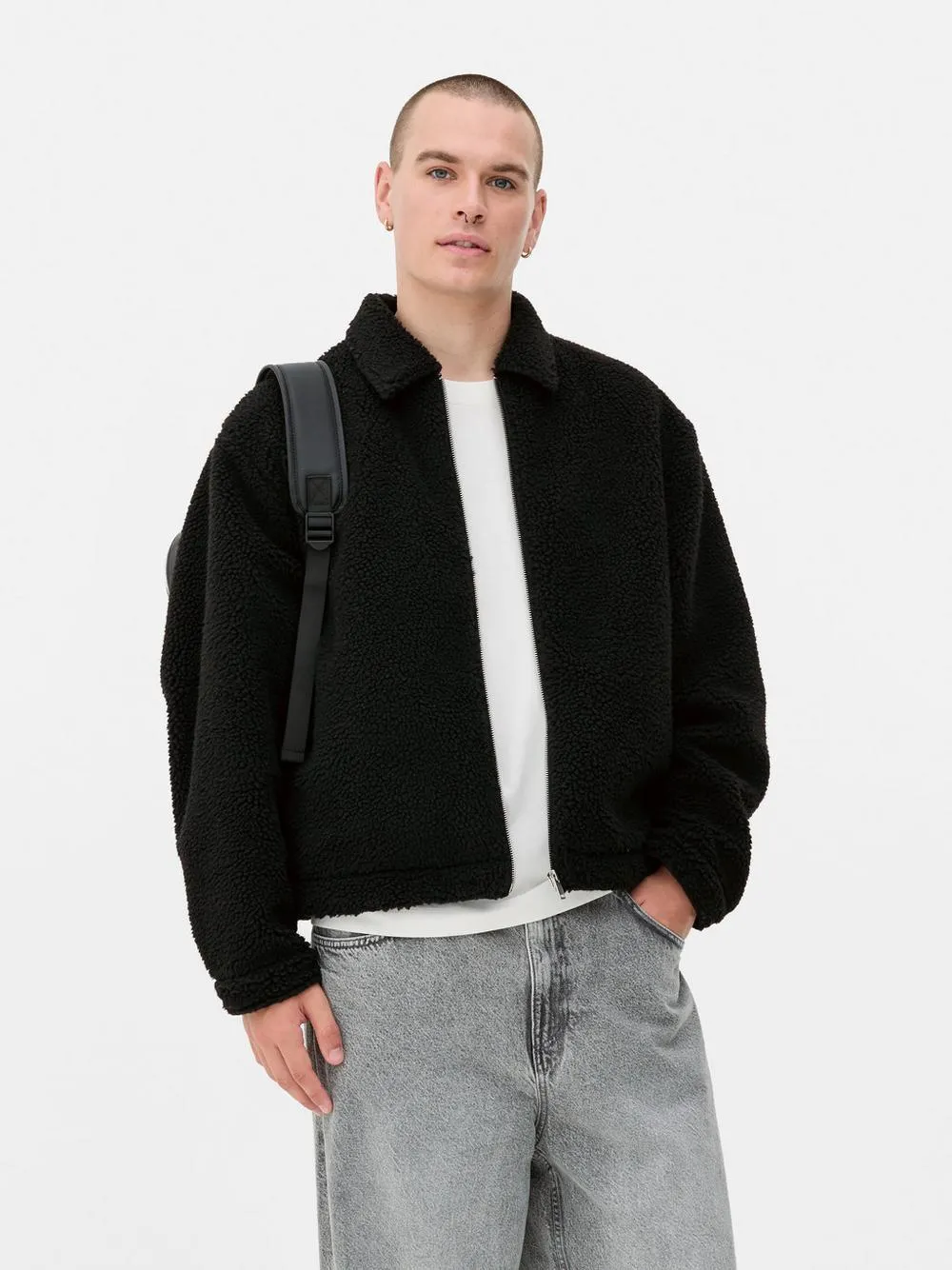 Casaco malha polar fecho correr