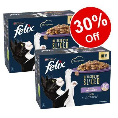 24 x 80g Felix Deliciously Sliced Wet Cat Food - 30% Off on 2nd Pack!*