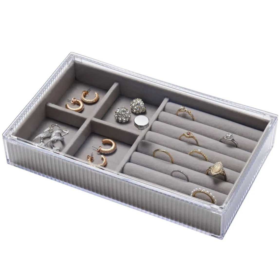 Rectangular Mini Ribbed Tray with Lid