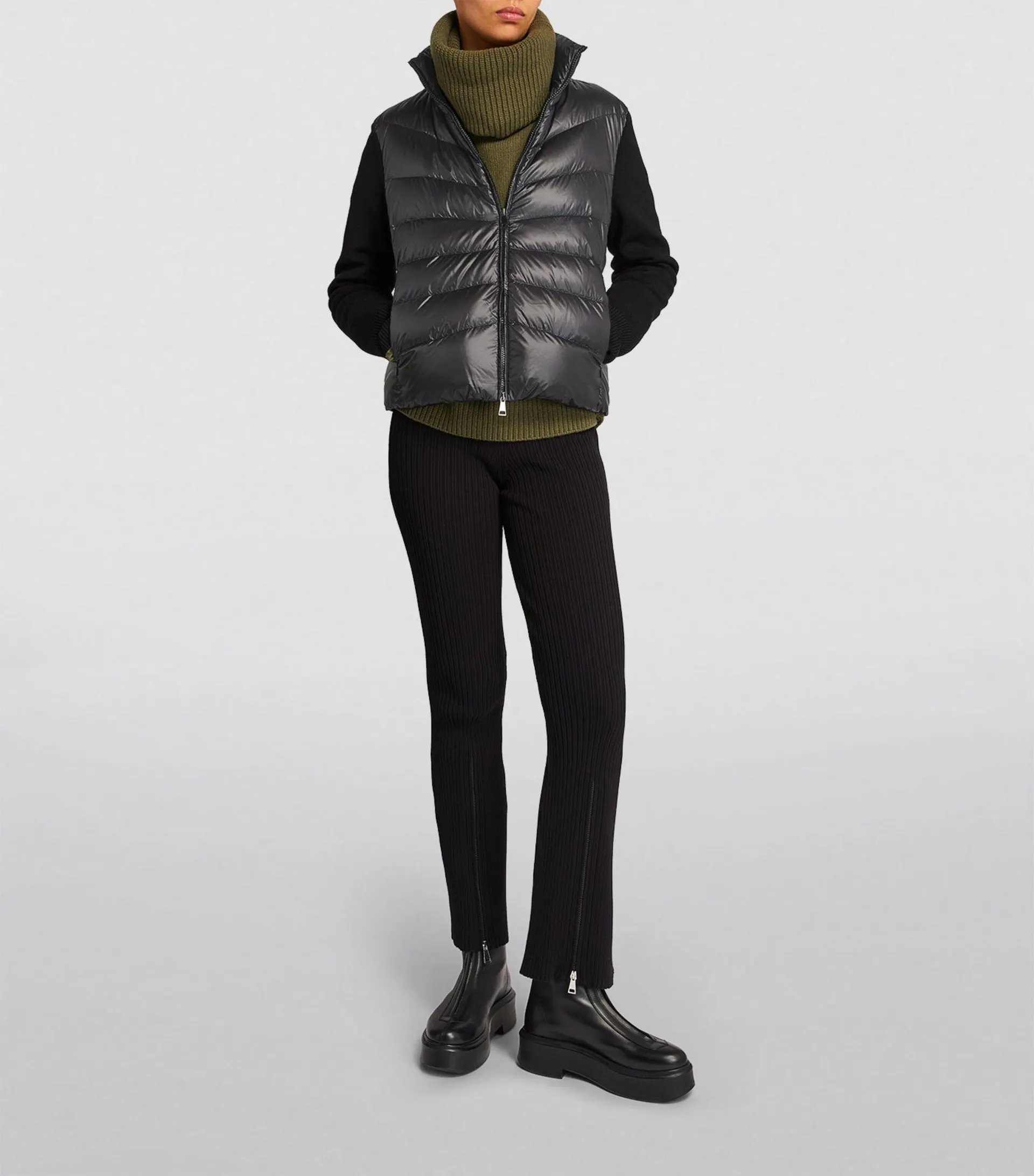 Down-Filled Quilted Cardigan