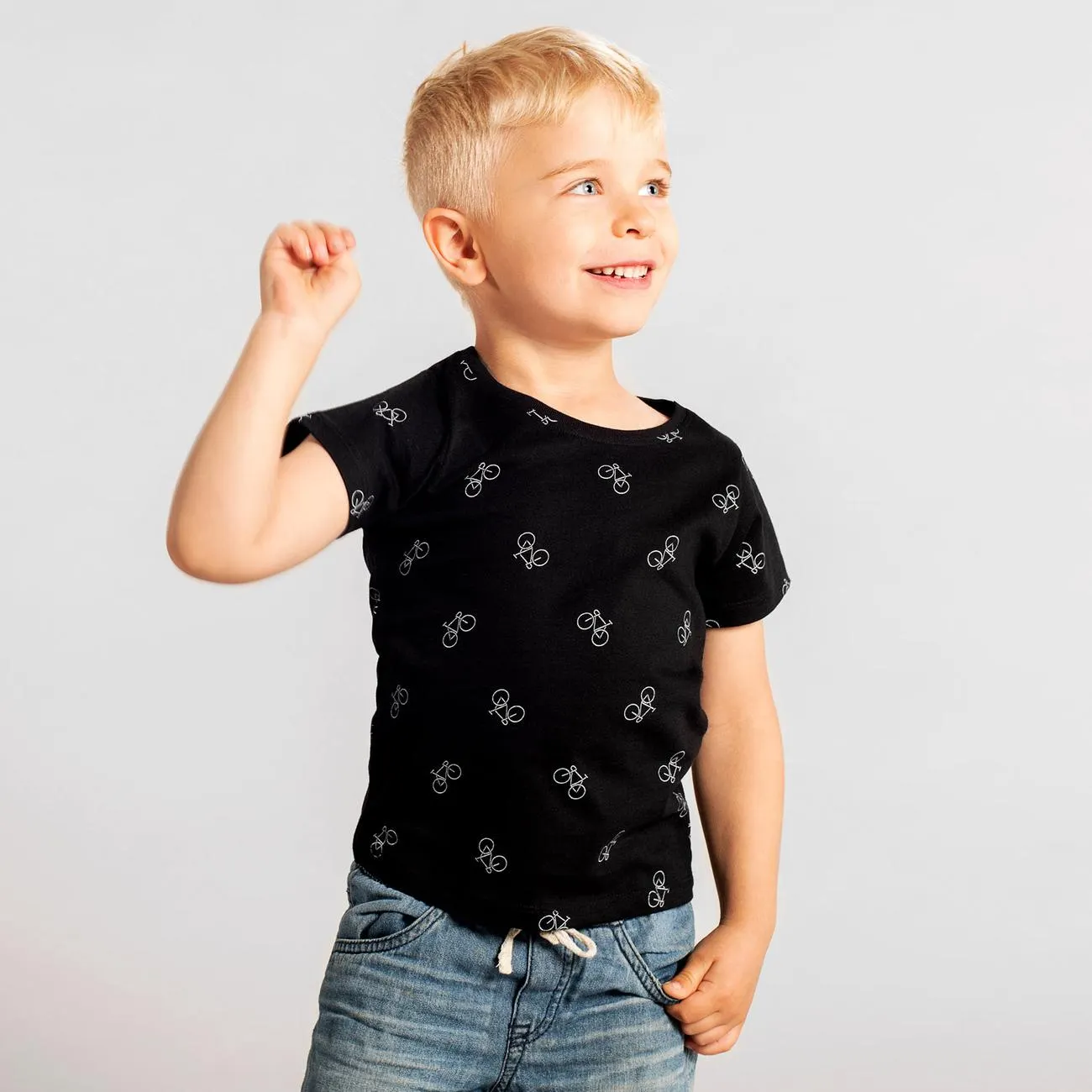 T-shirt Lillehammer Bike Pattern Black