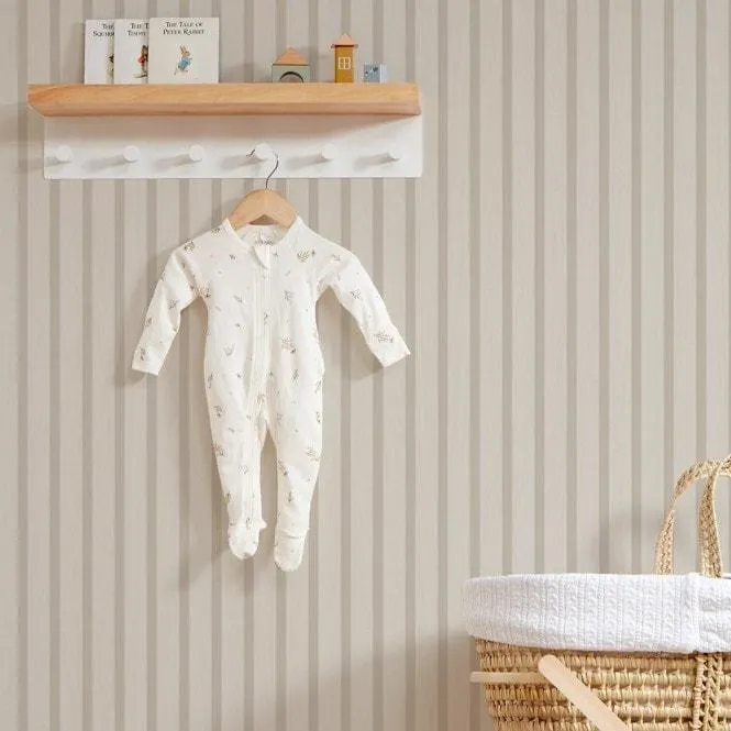 Contemporary Wood Slat Wallpaper in Natural