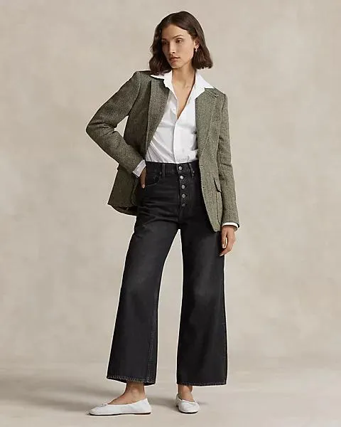 High-Rise Wide-Leg Crop Jean