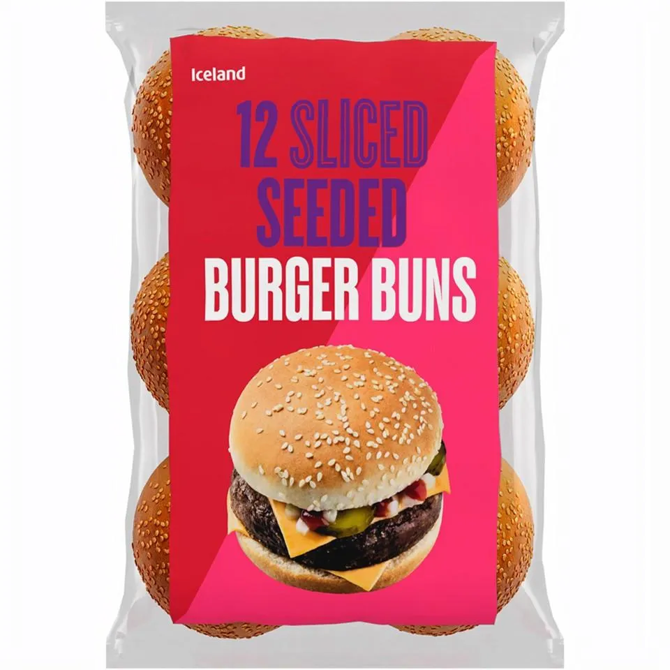 Iceland 12 Sliced Seeded Burger Buns