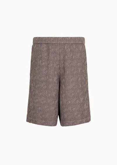 ASV monogram quilted cupro blend Bermuda shorts