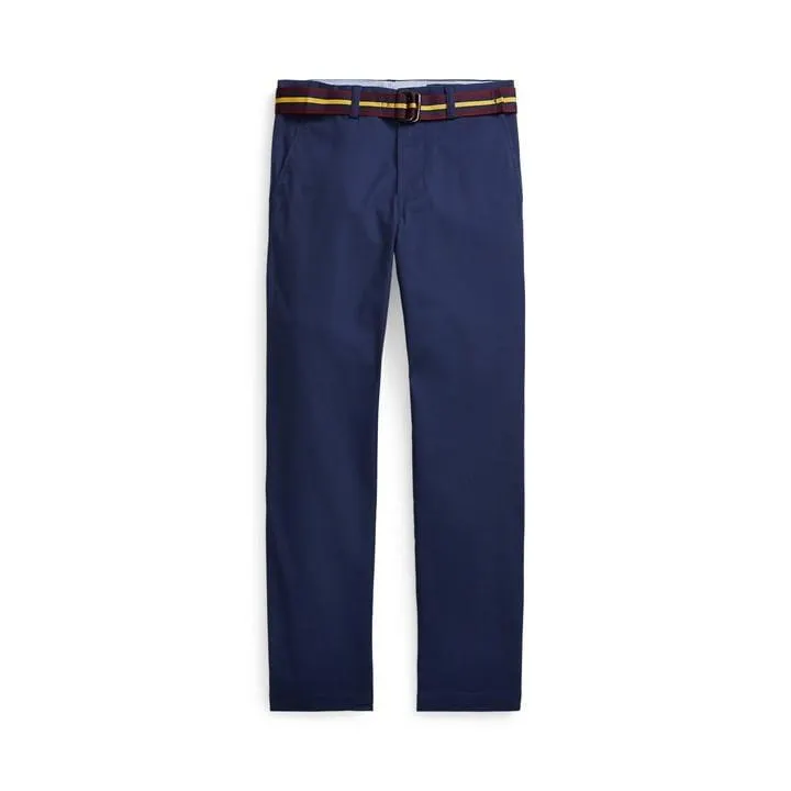 Belted Slim Fit Stretch Twill Trousers Junior