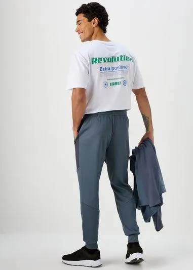 US Athletic Blue Bonded Fleece Joggers - Extra small