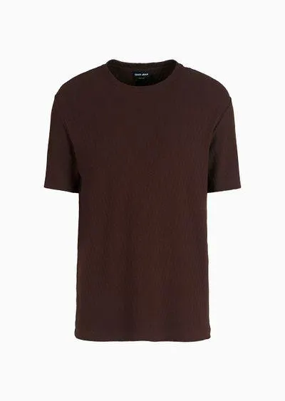 Viscose and cashmere jacquard jersey crew-neck T-shirt