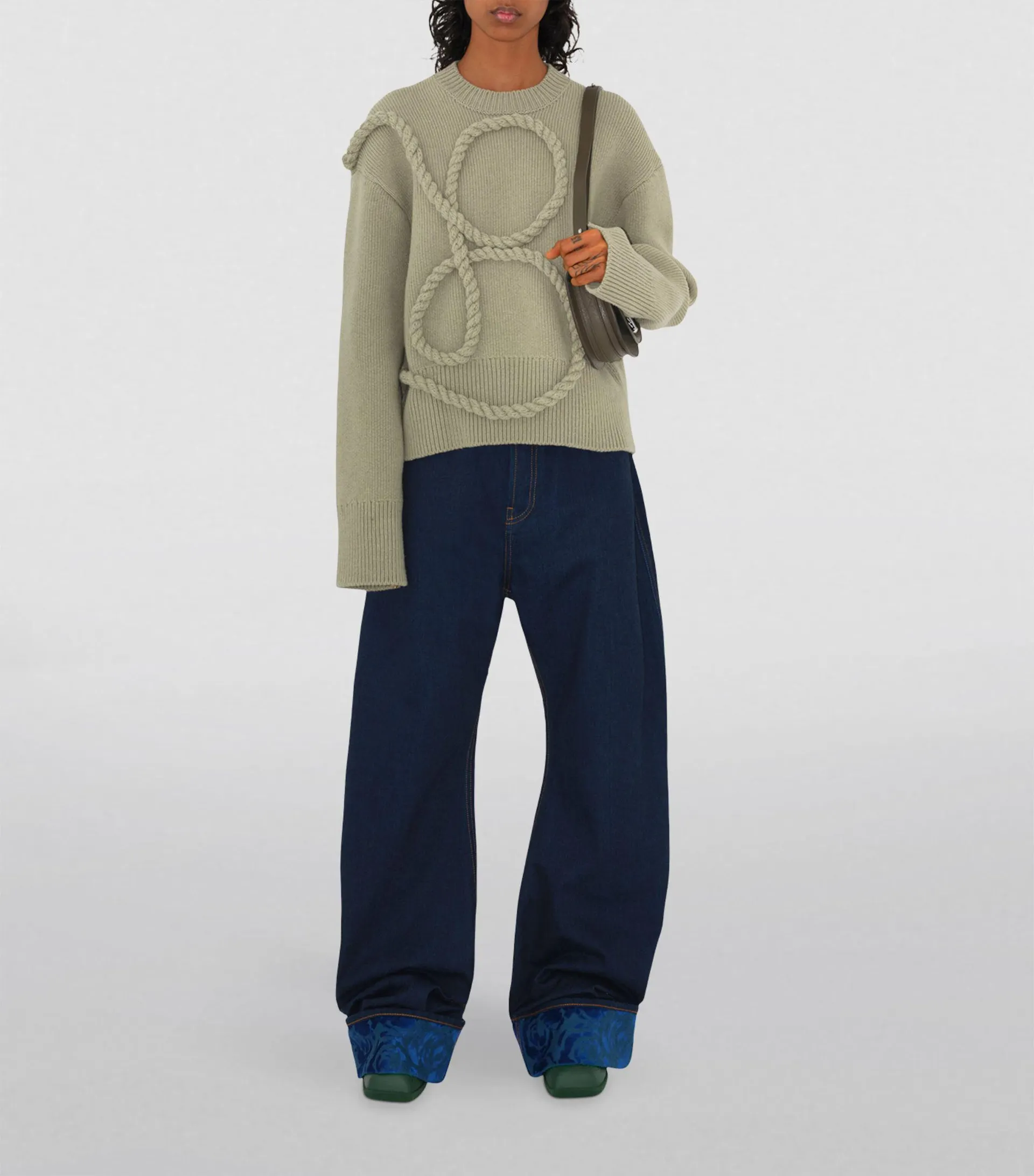 EXCLUSIVE Wool Oversized Aran Sweater