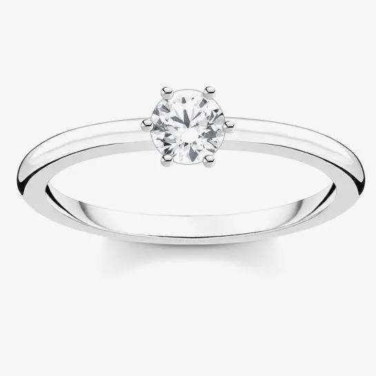 THOMAS SABO Silver Six Claw Cubic Zirconia Ring TR2313-051-14