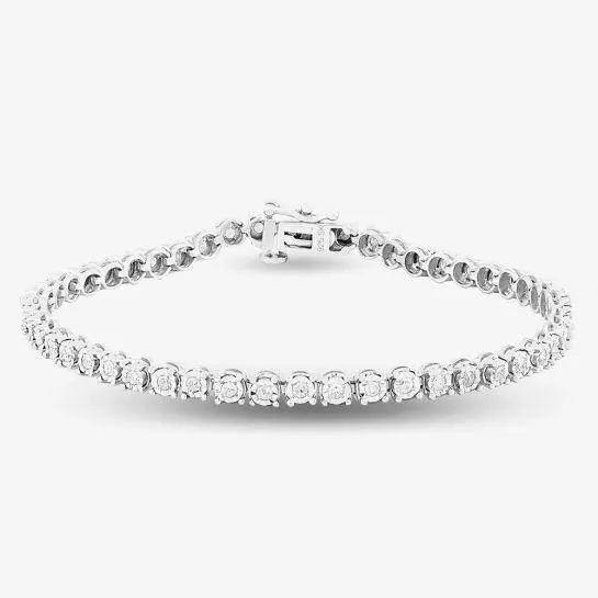 Sterling Silver 1.00ct Diamond Tennis Bracelet