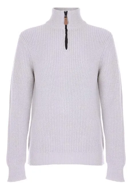 Older Boys Grey Knitted Funnel Neck Jumper
