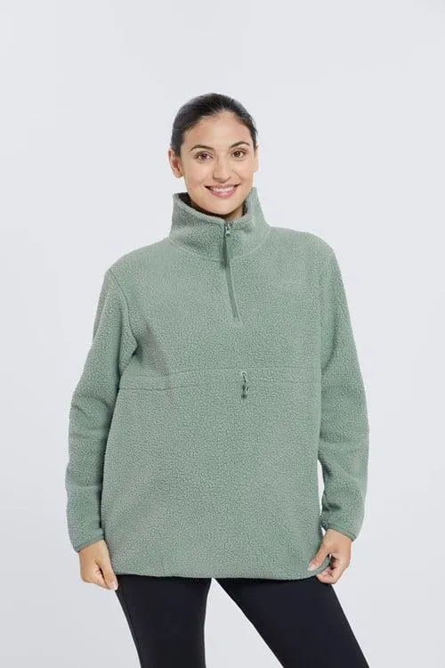 Cosy Maternity Sherpa Half-Zip Fleece