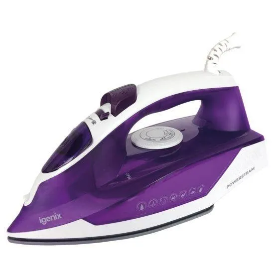 Igenix IG3122 Powersteam Vertical 2200W Steam Iron - Purple/White