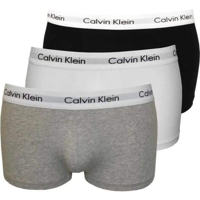 Calvin Klein 3-Pack Low Rise Boxer Trunks, Black/White/Grey