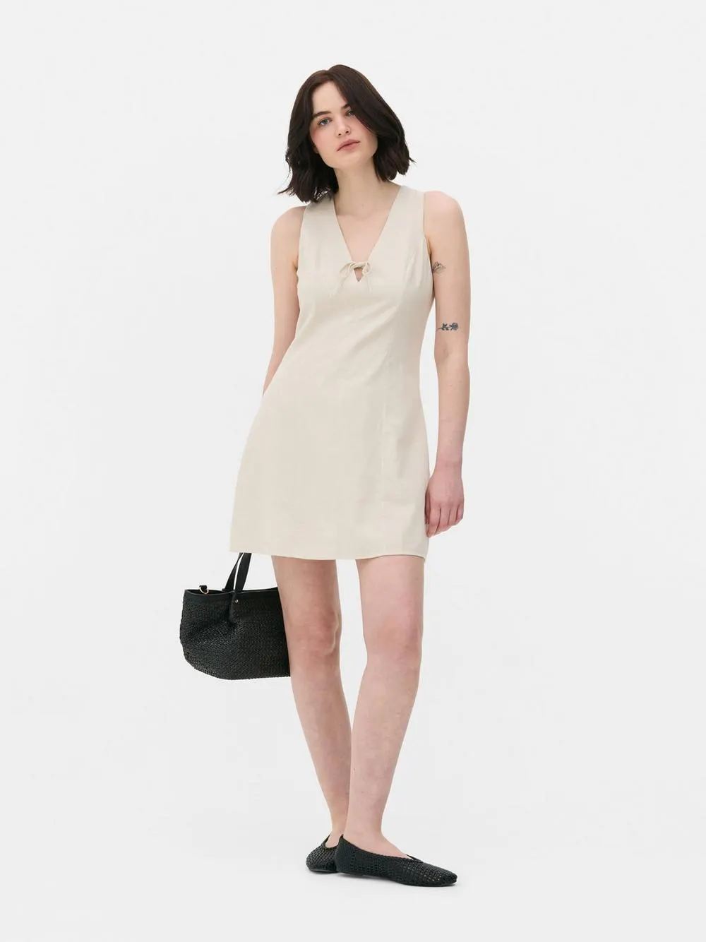 Sleeveless Tie-Front Mini Dress