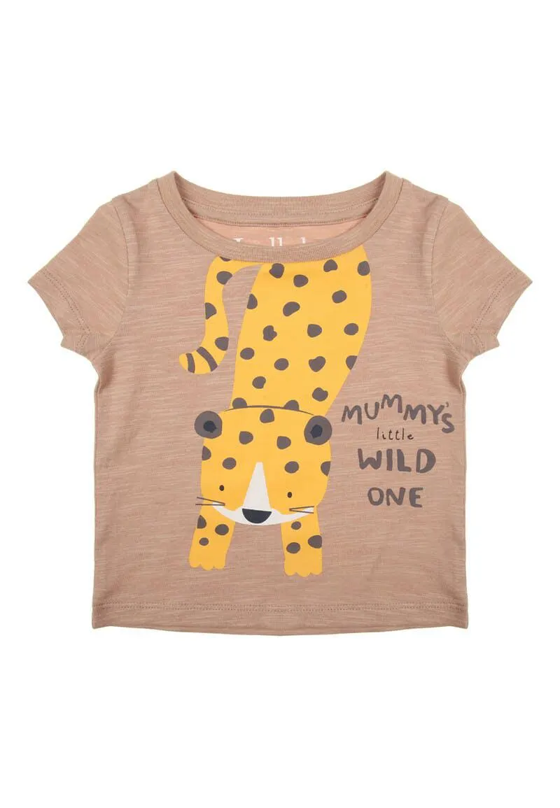 Baby Boys Taupe Mummys Little Wild One T-Shirt