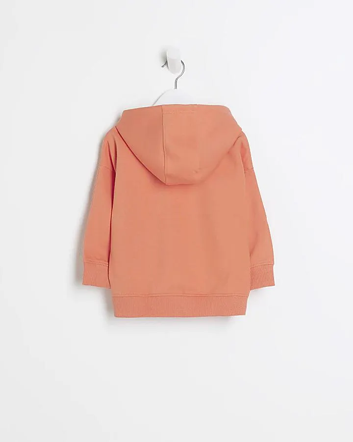 Mini boys coral skateboard hoodie