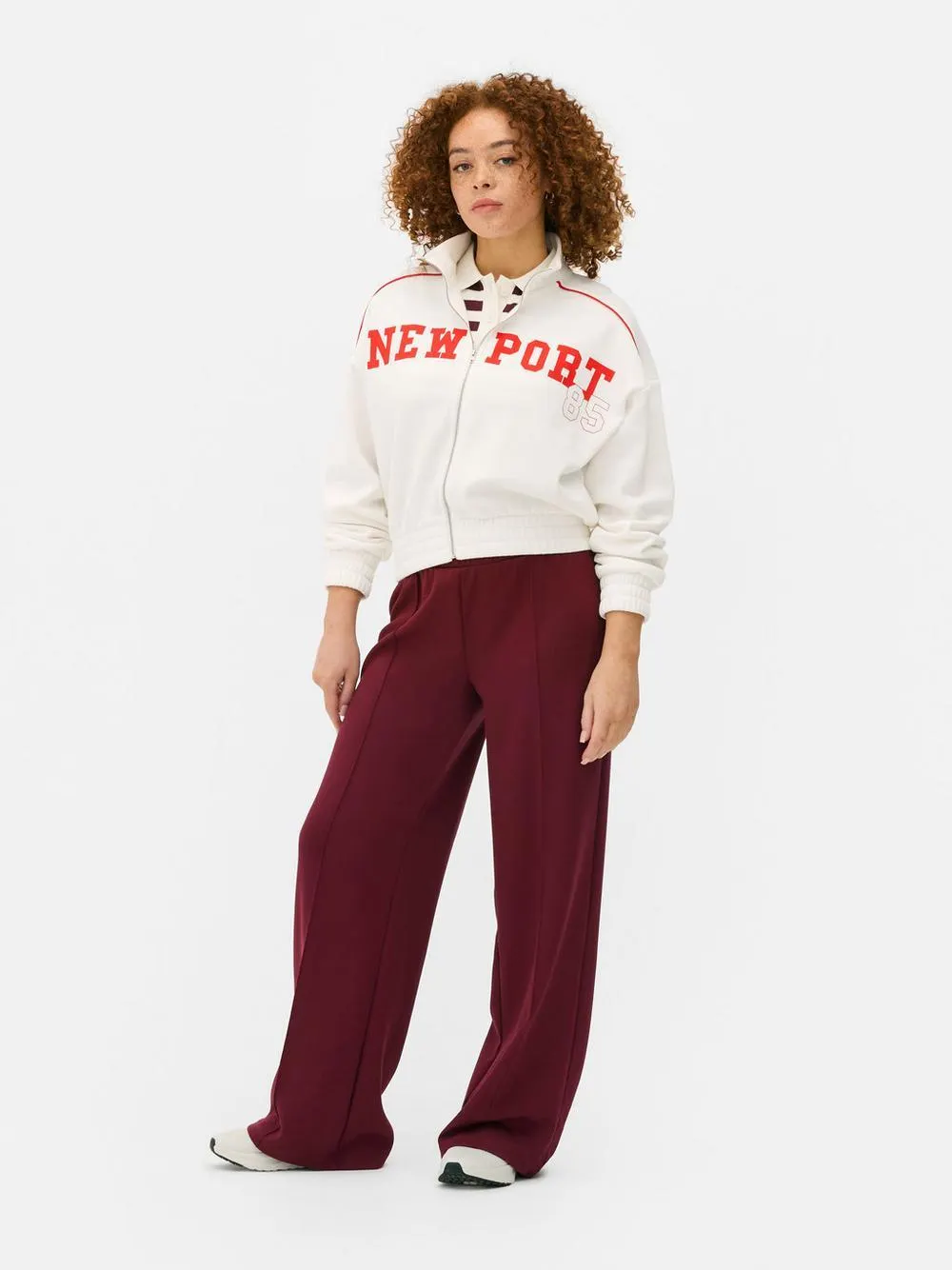 Funnel Neck Zip-Up Sweatshirt